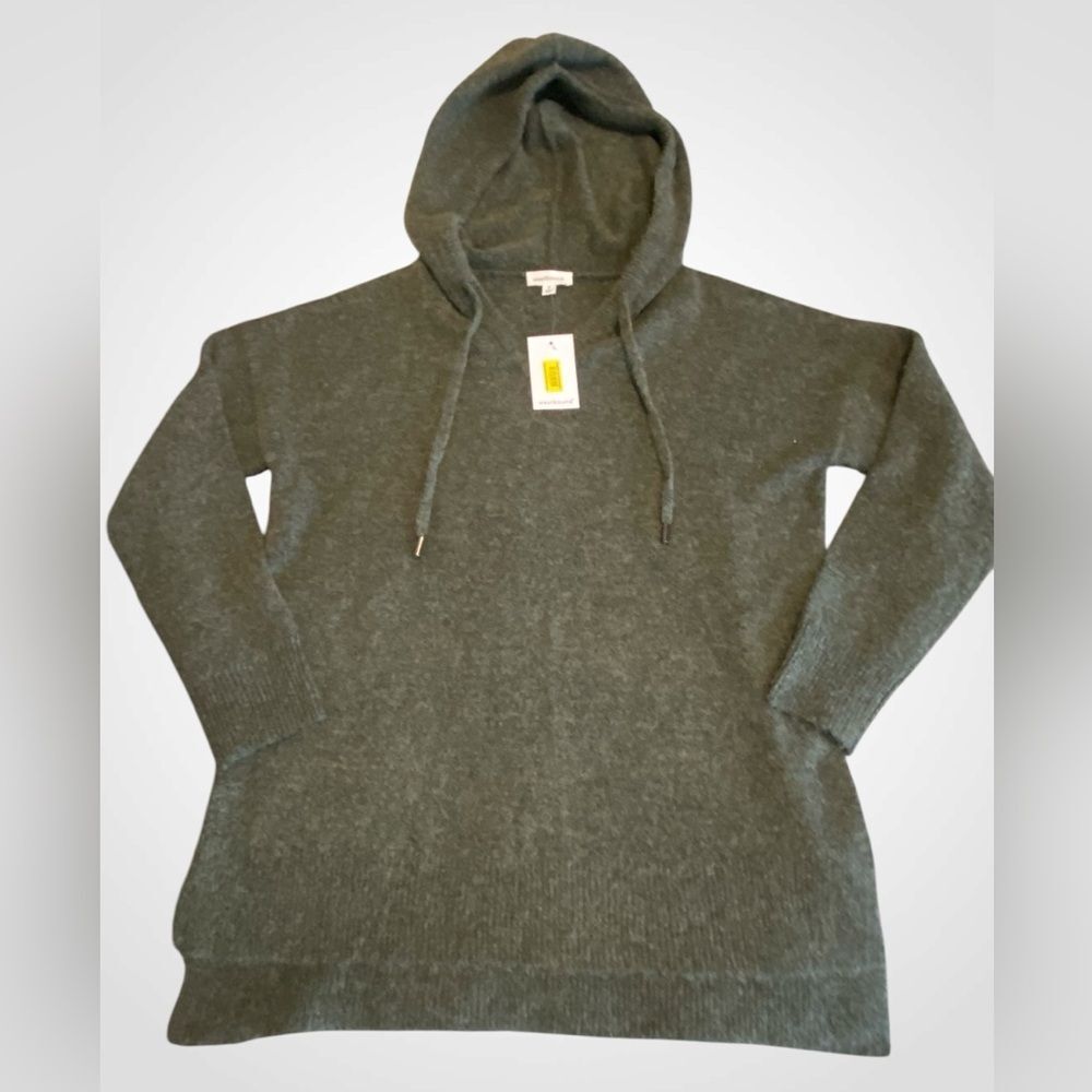 Dillards Westbound oversize Dark grey hoodie sweater high low hem NWT size S.